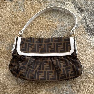 Fendi Tobacco Zucca Print Canvas Small Chef Shoulder Bag 8BR353